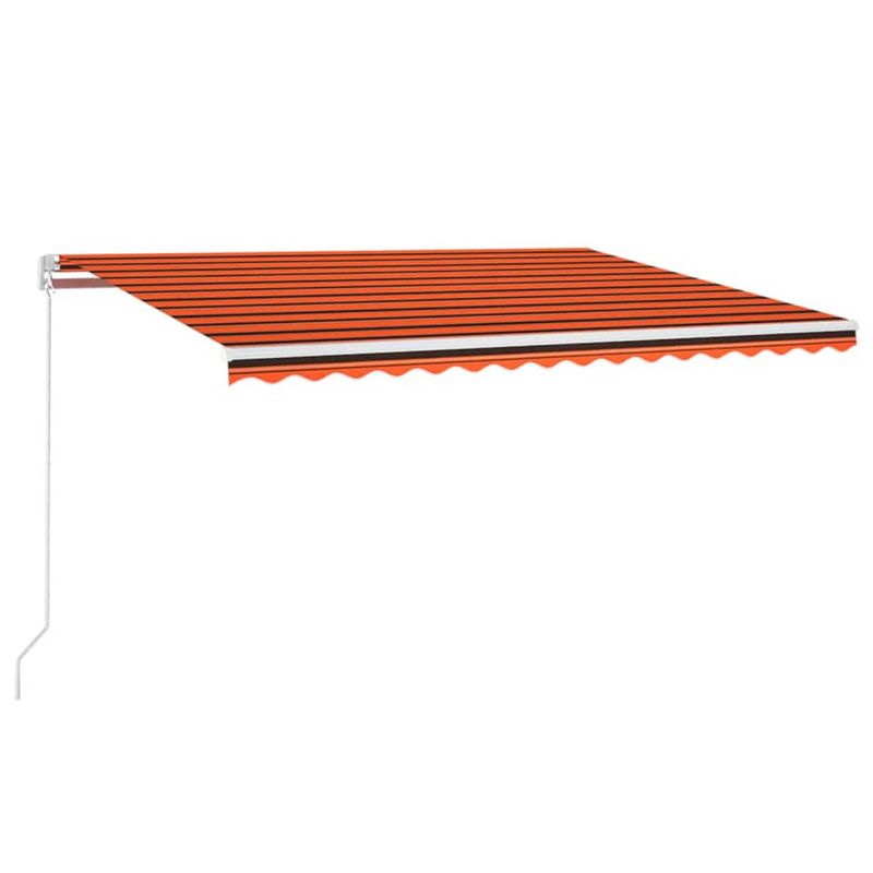 Foto van Vidaxl luifel automatisch met led windsensor 450x300 cm oranje bruin