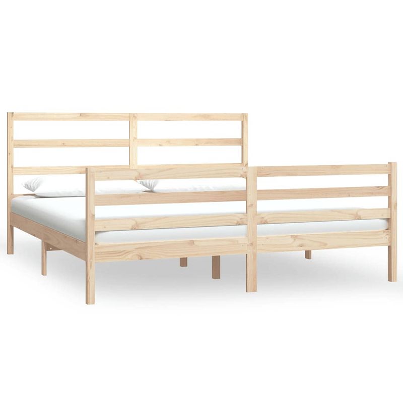 Foto van The living store bedframe - houten - 180 x 200 cm - massief grenenhout