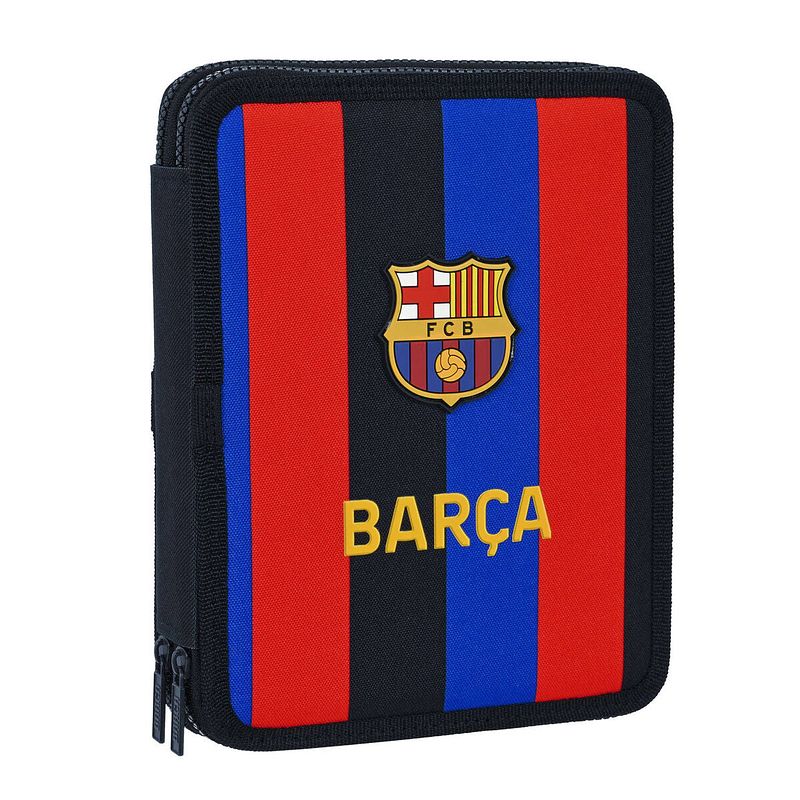 Foto van Dubbele etui f.c. barcelona kastanjebruin marineblauw (56 onderdelen)