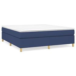 Foto van The living store boxspringbed - pocketvering - medium - 160x200 cm - huidvriendelijk - blauw