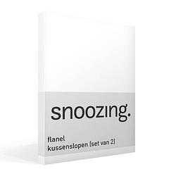 Foto van Snoozing - flanel - kussenslopen - set van 2 - 50x70 - wit