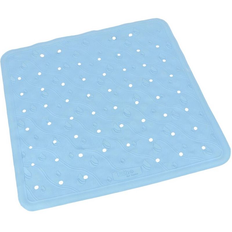 Foto van Gerimport badmat anti-slip 54 cm rubber blauw