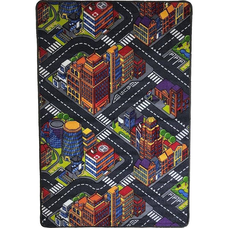 Foto van Speelkleed - verkeerskleed - speeltapijt - stratentapijt - smart city 100 x 150 cm - design 13
