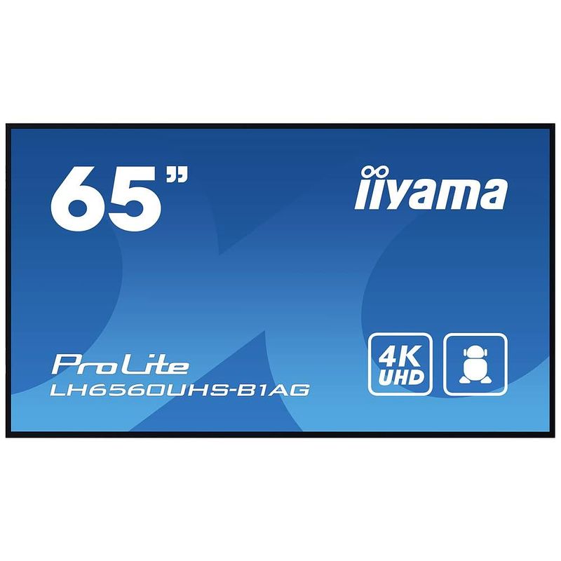 Foto van Iiyama prolite lh6560uhs-b1ag digital signage display energielabel: f (a - g) 164 cm 64.5 inch 3840 x 2160 pixel 24/7