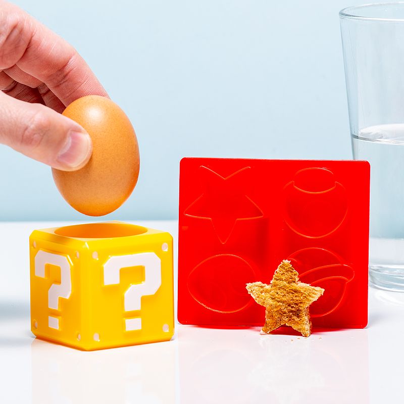 Foto van Nintendo super mario question block eierdopje en toastsnijder