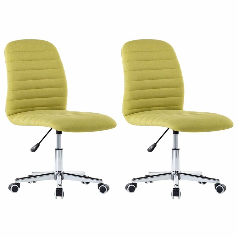 Foto van Vidaxl eetkamerstoelen 2 st stof groen