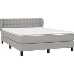 Foto van The living store boxspringbed - naam - bed - 193x147x78/88 cm - lichtgrijs