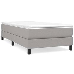 Foto van The living store boxspringbed - - bedframe - 203 x 90 x 25 cm - lichtgrijs