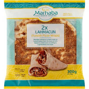 Foto van Marhaba lahmacun turkish pizza wraps 2 x 150g bij jumbo