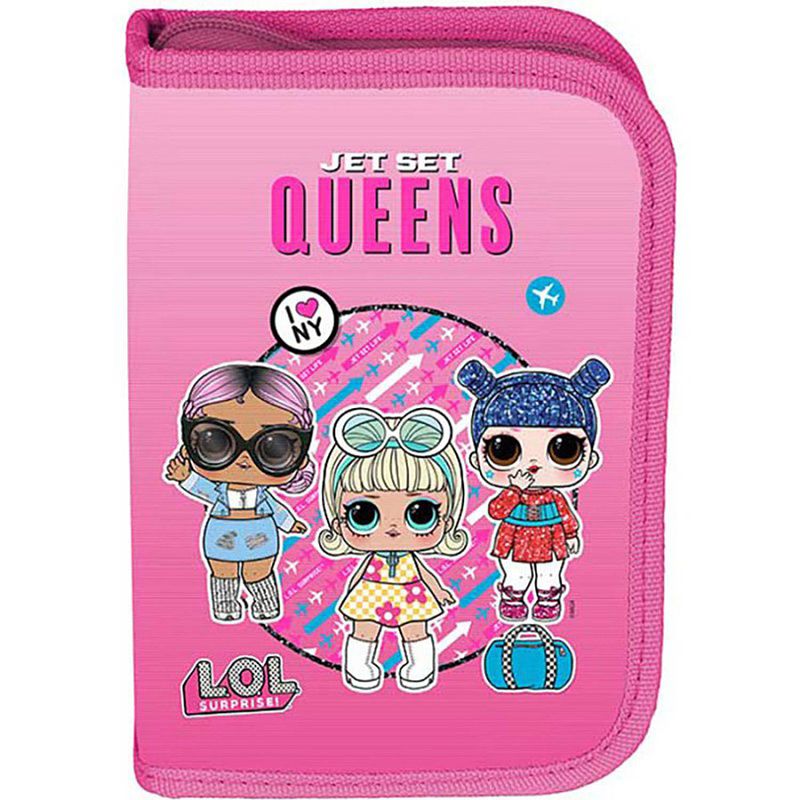 Foto van Lol surprise! gevuld etui jet set queens - 19.5 x 13.5 cm - 22 st. - polyester