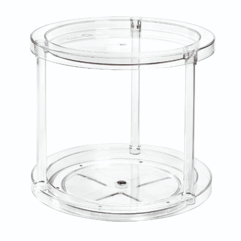 Foto van Idesign - lazy susan draaiplateau met verdieping, 24.1 cm, kunststof, transparant - idesign the home edit