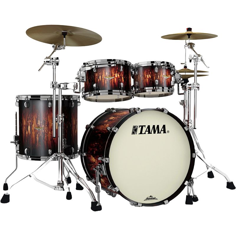 Foto van Tama ma42tzbns-mbb starclassic maple molten satin brown burst 4d. shellset zwart vernikkelde hardware