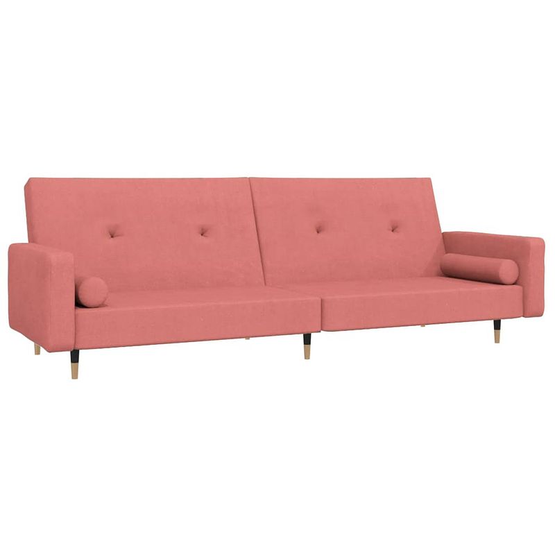 Foto van The living store bedbank daphne - slaapbank - roze fluweel - 220x84.5x69 cm - makkelijk om te bouwen - incl - 2