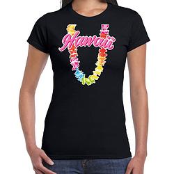 Foto van Hawaii slinger t-shirt zwart voor dames 2xl - feestshirts