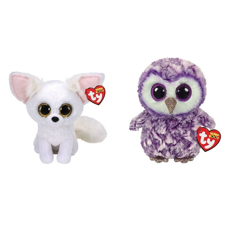 Foto van Ty - knuffel - beanie boo's - phoenix fox & moonlight owl