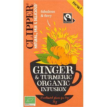 Foto van Clipper ginger & turmeric organic infusion 20 stuks bij jumbo