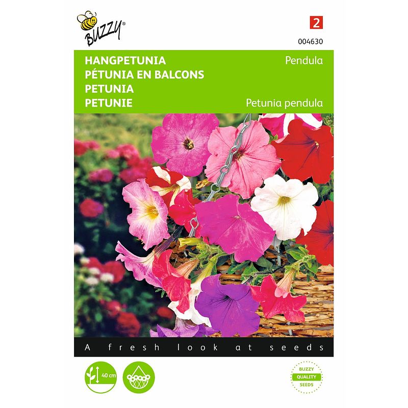 Foto van 2 stuks petunia pendula gemengd