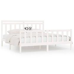 Foto van The living store houten bedframe - klassiek design - 205.5 x 206 x 100 cm - massief grenenhout