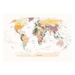 Foto van Artgeist world map vlies fotobehang 100x70cm 2-banen