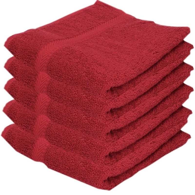 Foto van 5x voordelige handdoeken rood 50 x 100 cm 420 grams - badhanddoek