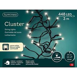 Foto van Clusterverlichting warm wit buiten 448 lampjes 300 cm inclusief timer en dimmer - kerstverlichting kerstboom