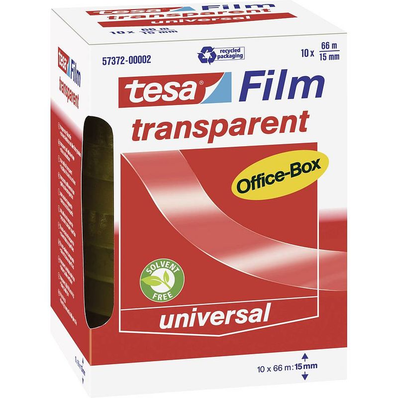 Foto van Tesa office-box 57372-00002-01 tesafilm transparant (l x b) 66 m x 15 mm 10 stuk(s)