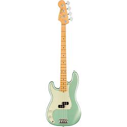 Foto van Fender american professional ii precision bass lh mn mystic surf green linkshandige elektrische basgitaar met koffer