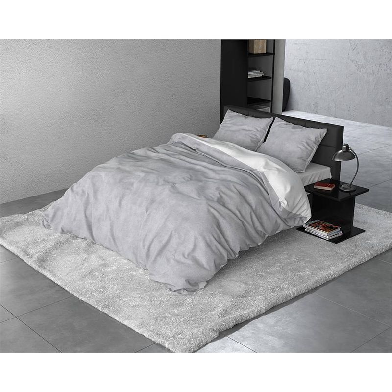 Foto van Sleeptime fl twin washed cotton grey - dekbedovertrek: 2-persoons (200 cm)