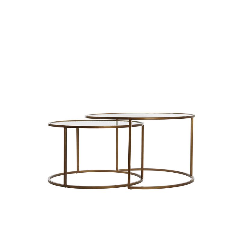 Foto van Light & living - salontafel ferati set van 2 - 73x73x44cm - goud