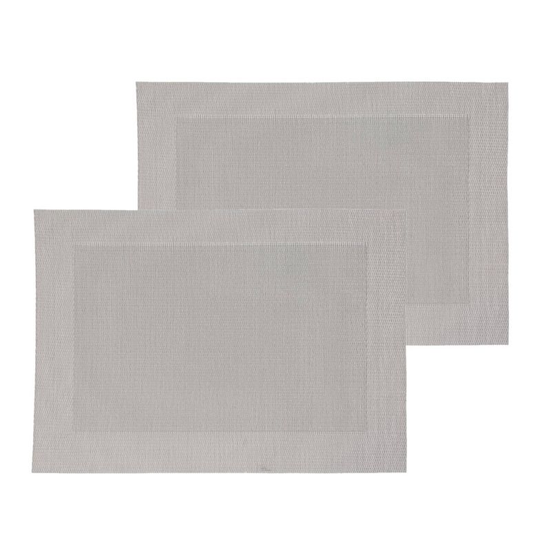 Foto van Set van 4x stuks placemats grijs texaline 50 x 35 cm - placemats