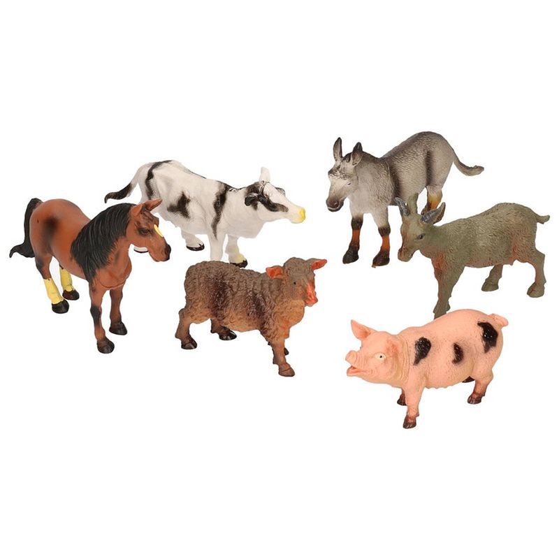 Foto van Plastic boerderij dieren 6 stuks assorti - speelfigurenset