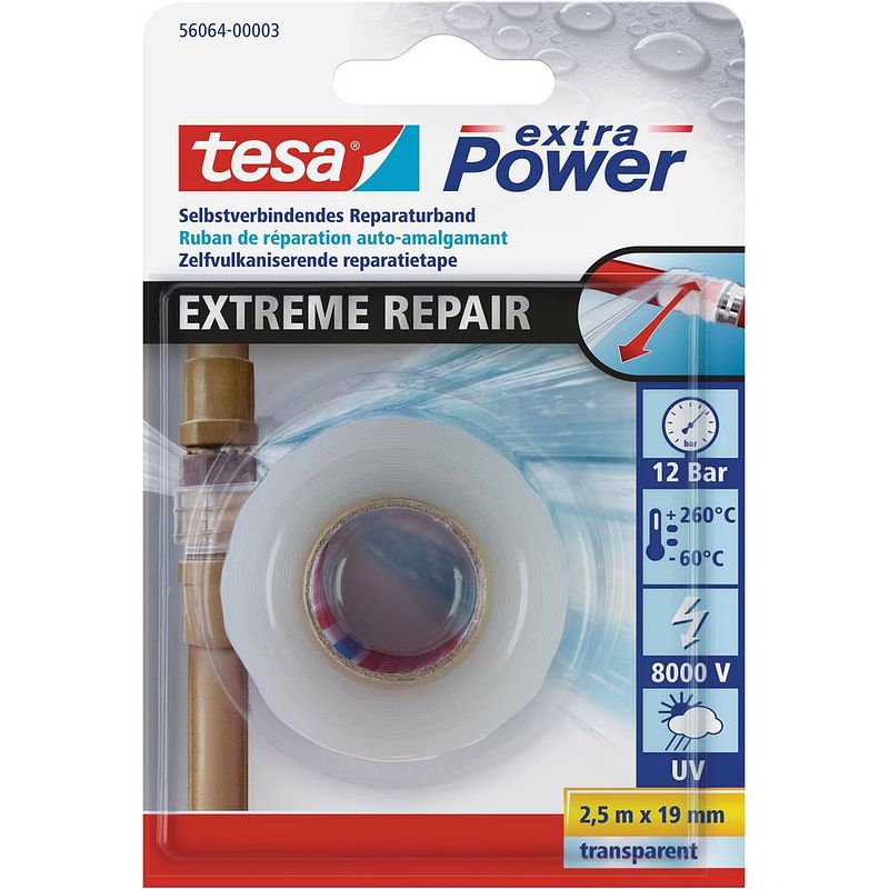 Foto van Tesa extreme repair 56064-00003-00 reparatietape tesa extra power transparant (l x b) 2.5 m x 19 mm 1 stuk(s)