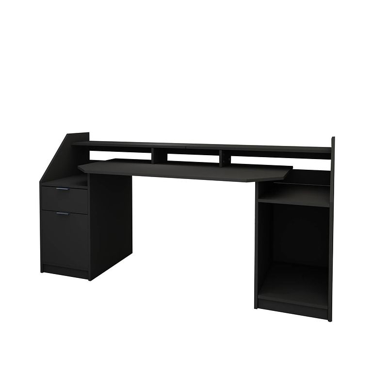 Foto van Bureau met lade 180x90 cm zwart mdf ml-design