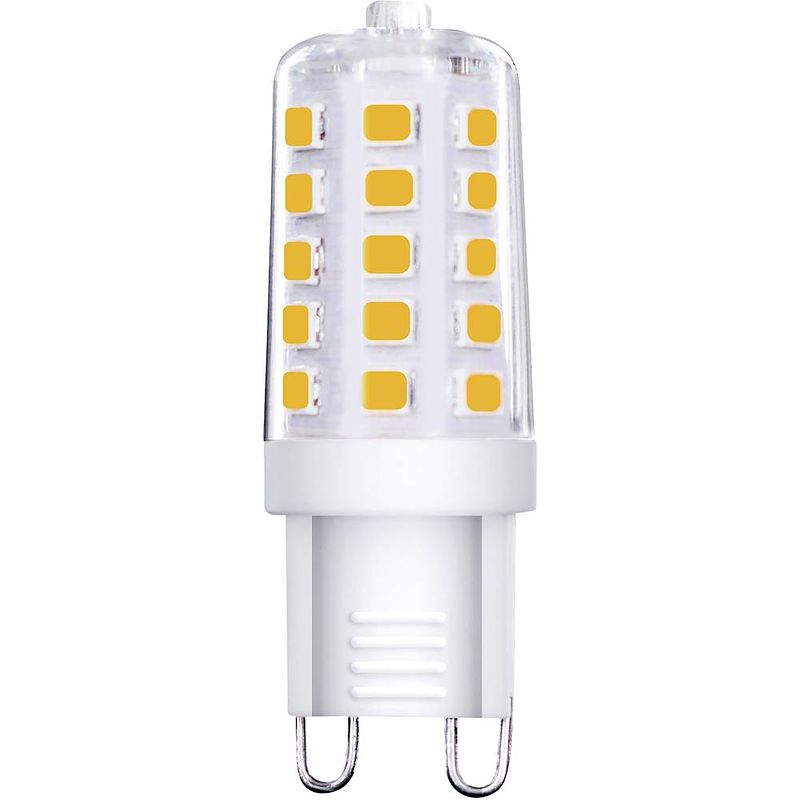 Foto van Müller-licht 401045 led-lamp energielabel f (a - g) g9 speciale vorm 3 w = 28 w warmwit (ø x h) 17 mm x 50 mm 1 stuk(s)