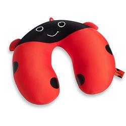 Foto van Cuddlebug nekkussen ladybug 30 x 30 cm rood/zwart