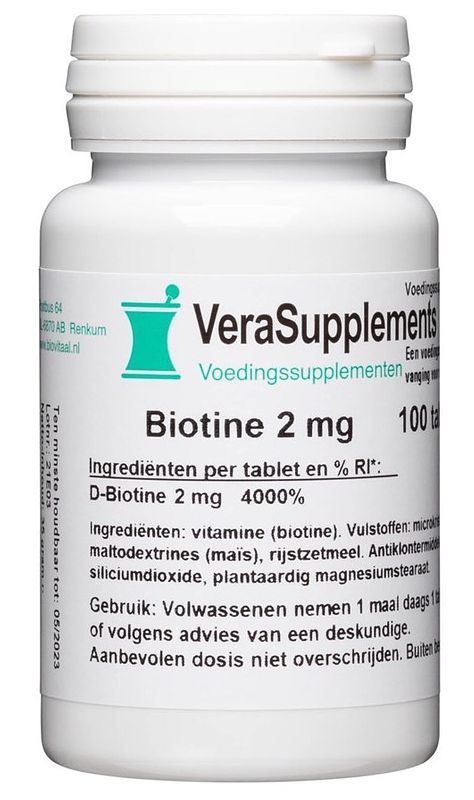 Foto van Verasupplements biotine 2 mg tabletten