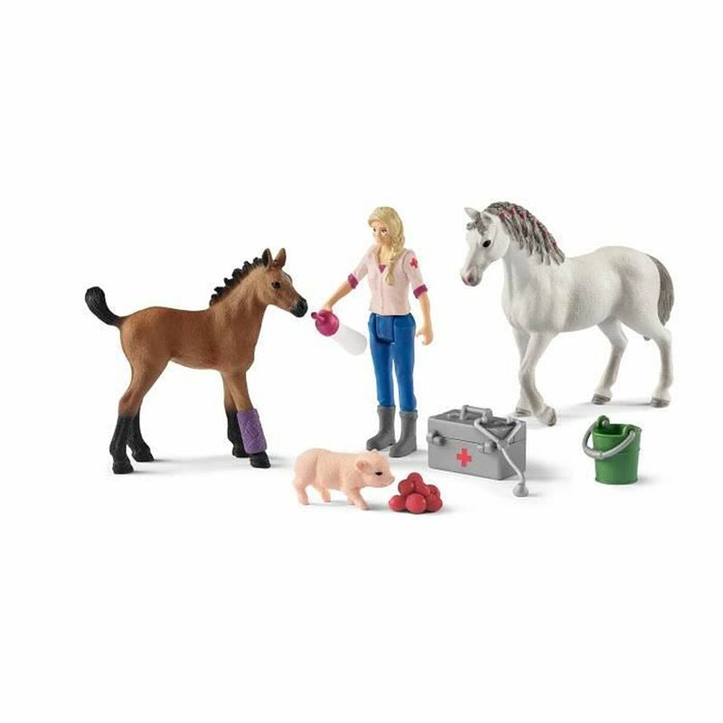 Foto van Playset schleich vet visiting mare and foal paard plastic