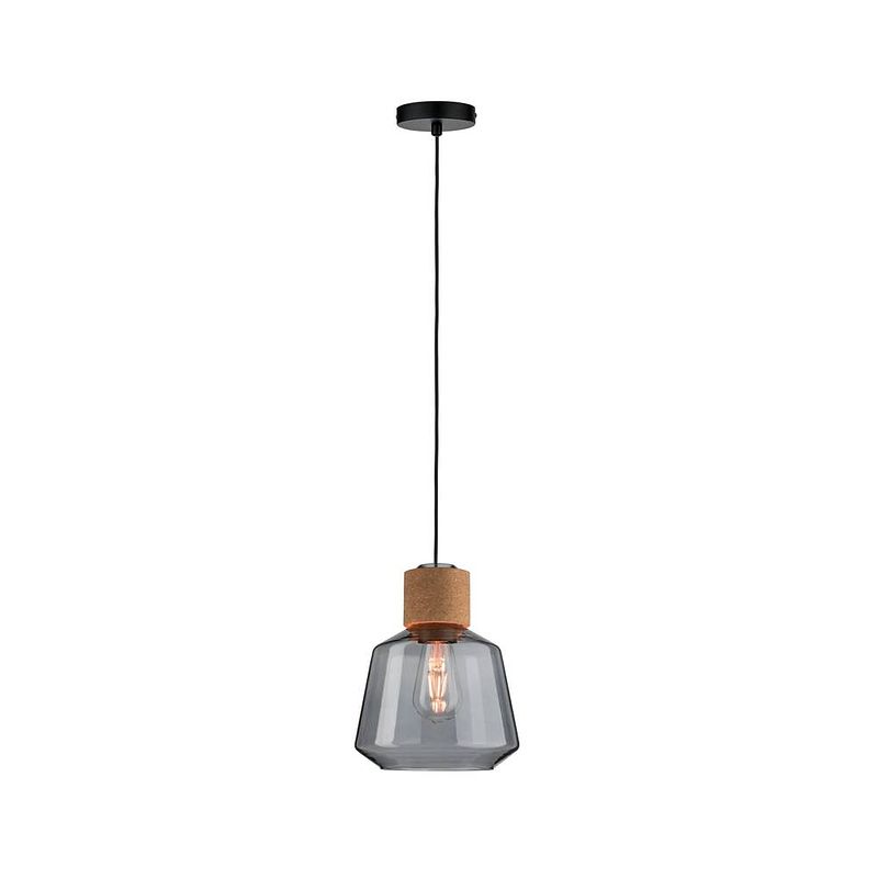 Foto van Paulmann elia 79739 hanglamp led e27 20 w kurk, rook, zwart