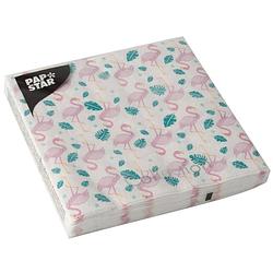 Foto van 60x flamingo thema servetten 33 x 33 cm - feestservetten