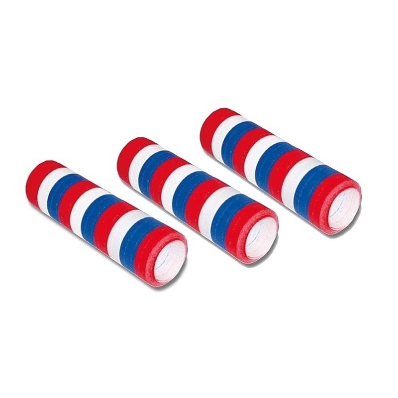 Foto van 3 stuks serpentine rollen rood/wit/blauw - serpentines