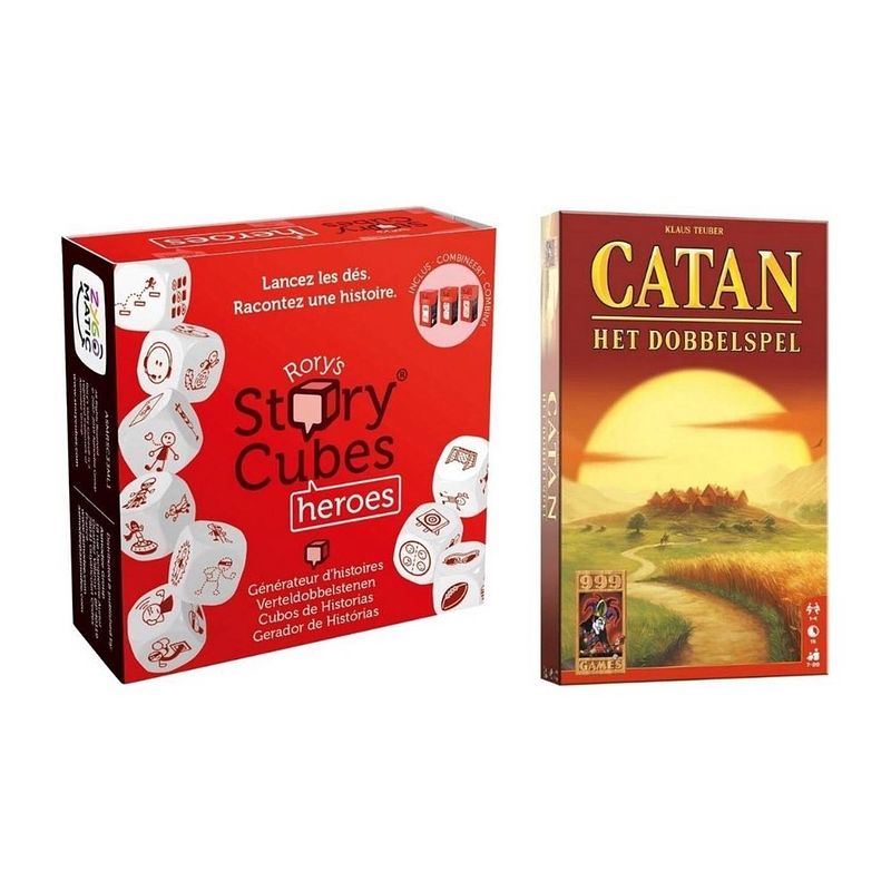 Foto van Spellenbundel - dobbelspel - 2 stuks - rory's story cubes heroes & catan