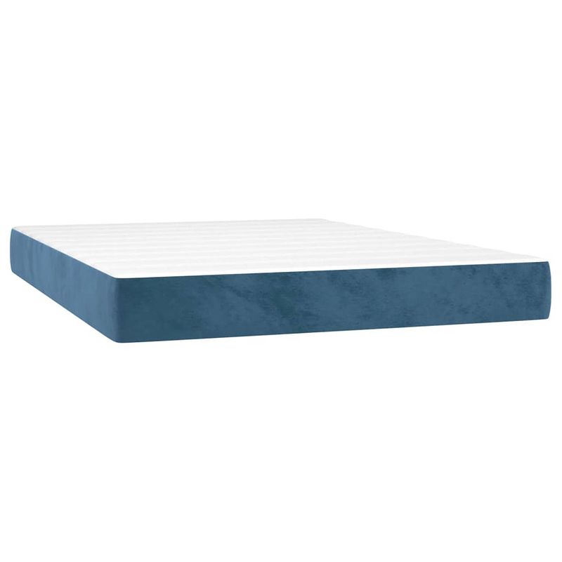 Foto van Vidaxl pocketveringmatras 140x190x20 cm fluweel donkerblauw