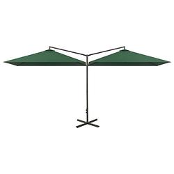 Foto van Vidaxl parasol dubbel met stalen paal 600x300 cm groen