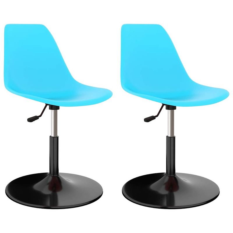 Foto van Vidaxl eetkamerstoelen 2 st draaibaar pp blauw