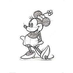 Foto van Pyramid minnie mouse sketched single kunstdruk 60x80cm