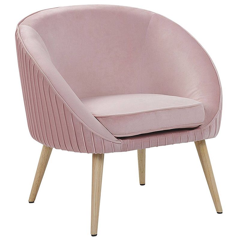 Foto van Beliani tromso - fauteuil-roze-fluweel