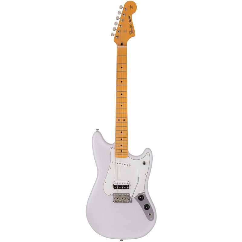 Foto van Fender limited edition made in japan cyclone mn white blonde elektrische gitaar met gigbag