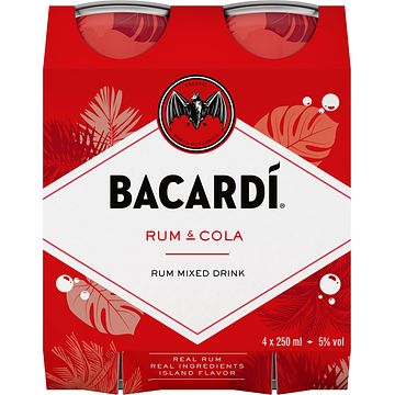 Foto van Bacardi rum en cola 4 x 250ml bij jumbo