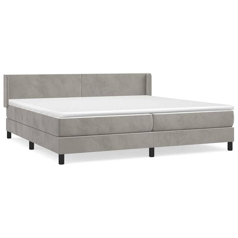 Foto van The living store boxspringbed luxe - bed - 203x203x78/88 cm - zacht fluweel praktisch hoofdbord pocketvering