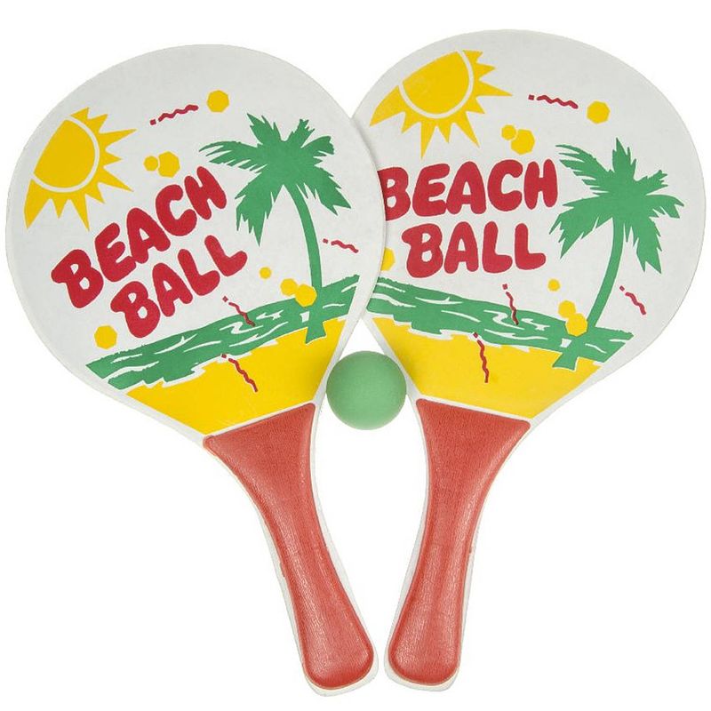 Foto van Houten beachball set oranje - beachballsets